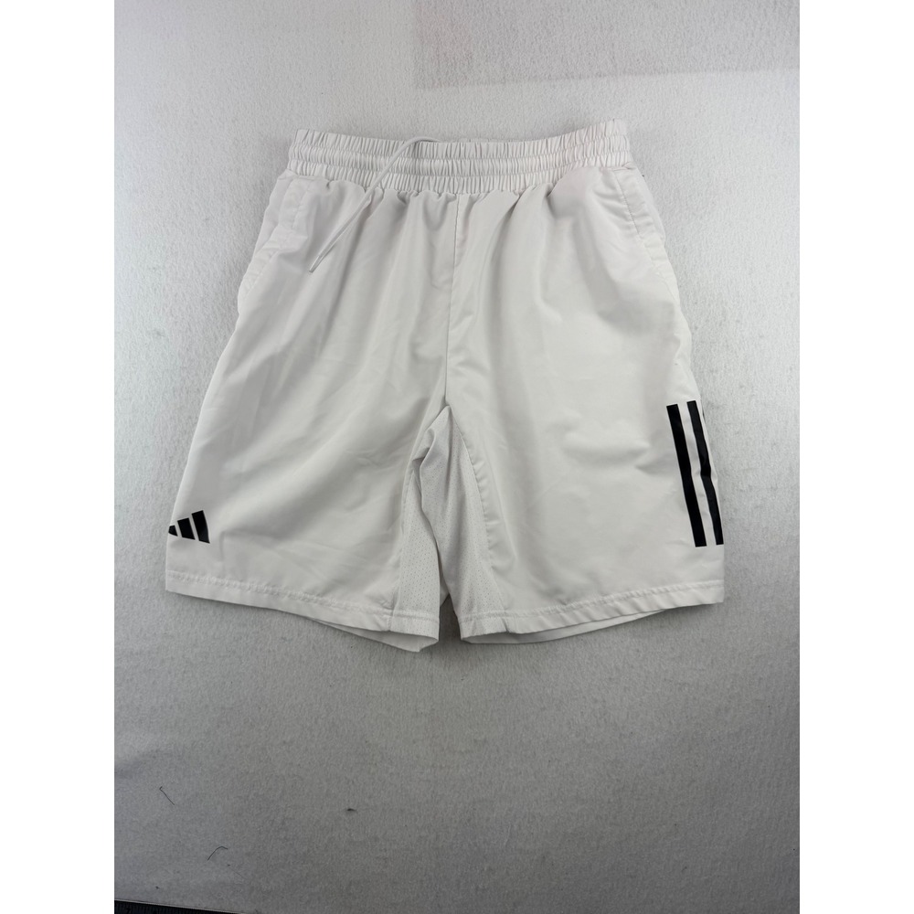 Adidas Men's Medium White 9" Performance Training Shorts Drawstring Logo